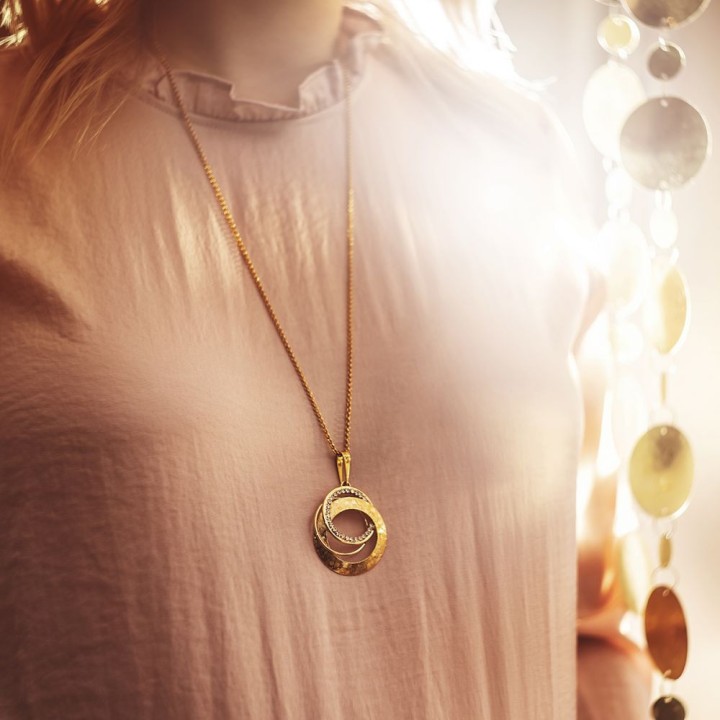 Collier Cercles plaqué Or Cristal From Swarovski® 6227-02-Aut