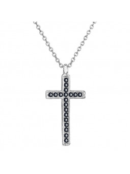 Collier Croix Graphite From Swarovski® 6056-03-Rh