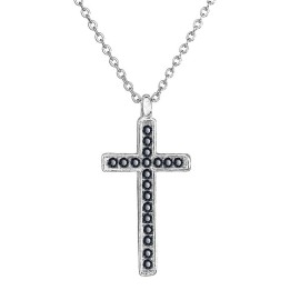 Collier Croix Graphite From Swarovski® 6056-03-Rh