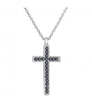 Collier Croix Graphite From Swarovski® 6056-03-Rh