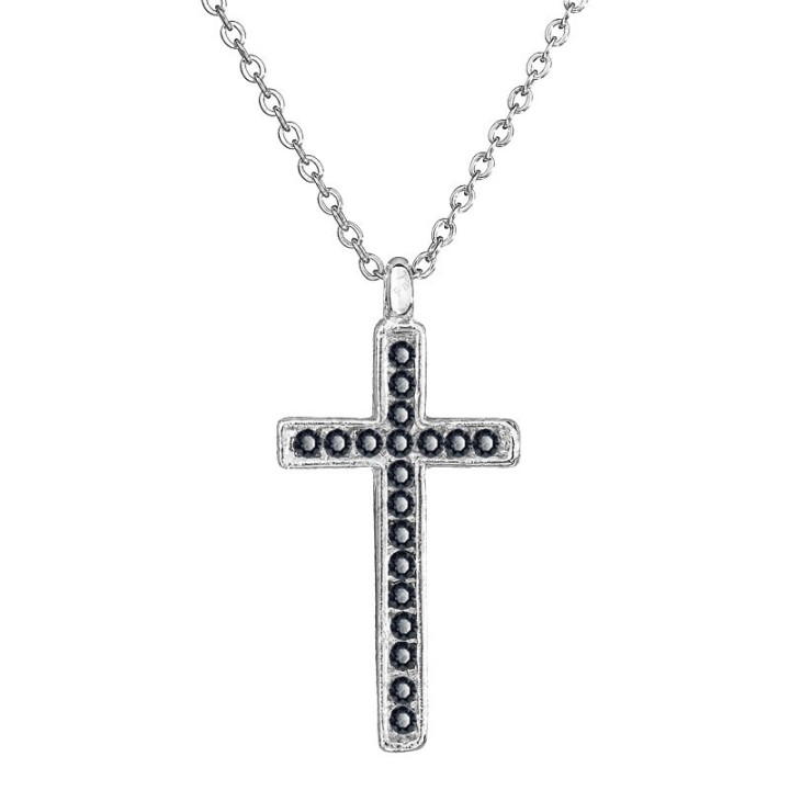 Collier Croix Graphite From Swarovski® 6056-03-Rh