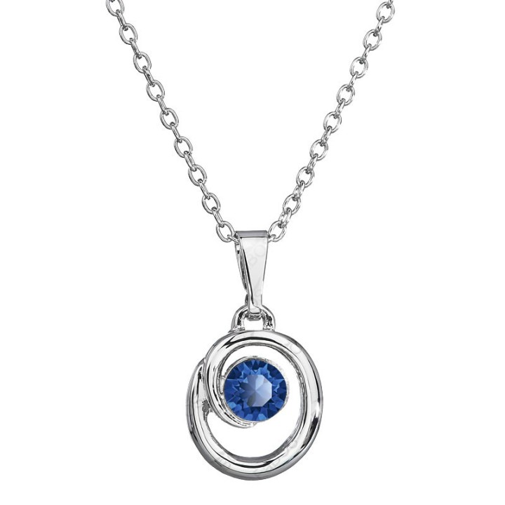 Collier Bleu Capri From Swarovski® 0390-07-Rh
