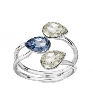 Bague Bleu Denim Cristal From Swarovski® 0894-03-Rh – BIJOUX FANTAISIE LA MOUTADE 63