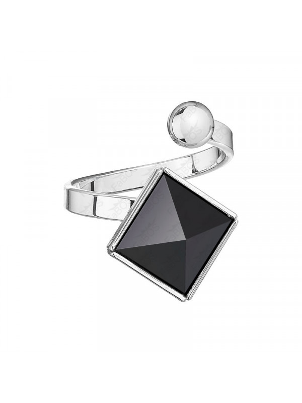 Bague Pyramide 10mn Jet Cristal From Swarovski® 0869-03-Rh