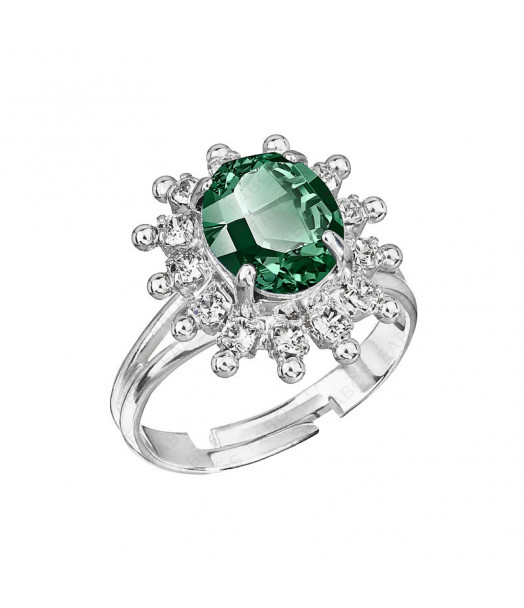Bague Kate Emeraude Jet Cristal From Swarovski® 0869-03-Rh Bague Kate Emeraude Jet Cristal From Swarovski® 0869-03-Rh