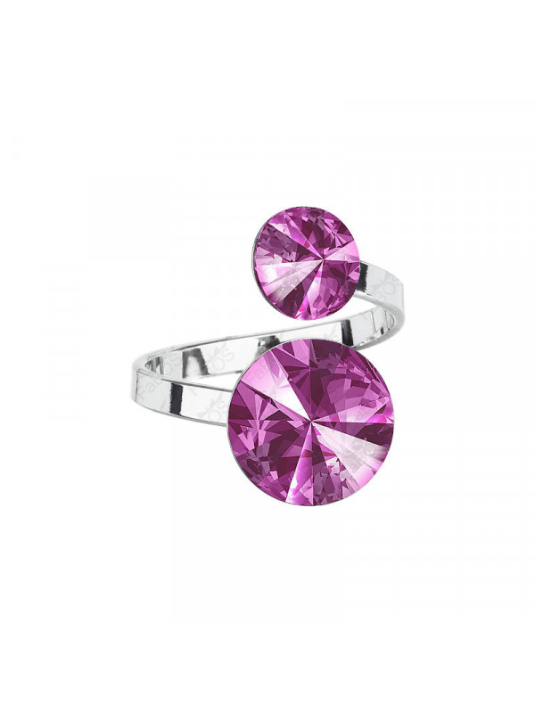 Bague Rivoli 8/12 fushia Cristal From Swarovski® 3010-07-Rh