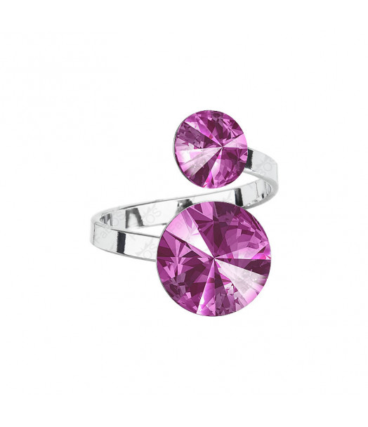 Bague Rivoli 8/12 fushia Cristal From Swarovski® 3010-07-Rh