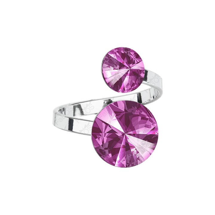 Bague Rivoli 8/12 fushia Cristal From Swarovski® 3010-07-Rh