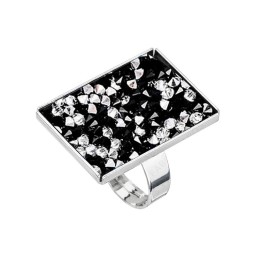 Bague Rock Jet noire Cristal From Swarovski® 0776-04-Rh