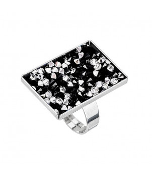Bague Rock Jet noire Cristal From Swarovski® 0776-04-Rh – BIJOUX FANTAISIE ROSSILLON 01