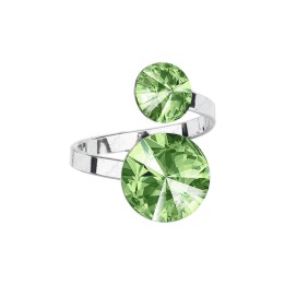 Bague Rivoli 8/12 verte Cristal From Swarovski® 3010-09-Rh