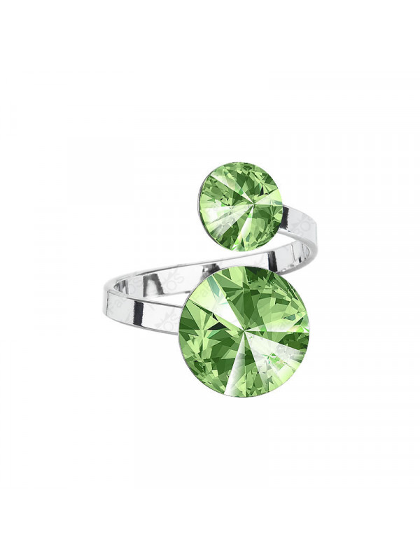 Bague Rivoli 8/12 verte Cristal From Swarovski® 3010-09-Rh