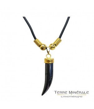 Collier Corne Hématite sur cordon - 43 cm – BIJOUX FANTAISIE TREFFORT-CUISIAT 01