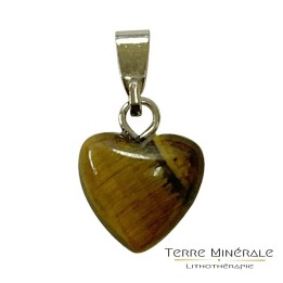 Pendentif Coeur - 10 mm - Œil de Tigre