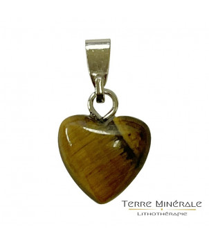 Pendentif Coeur - 10 mm - Œil de Tigre – BIJOUX FANTAISIE RENTIÈRES 63