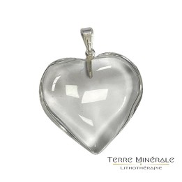 Pendentif Coeur Cristal de Roche 2 à 3 cm