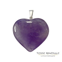 Pendentif Coeur Améthyste 2 à 4 cm