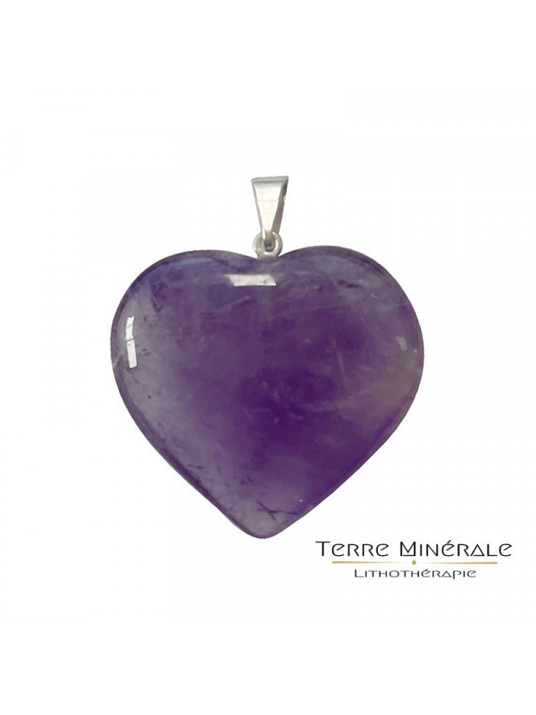 Pendentif Coeur Améthyste 2 à 4 cm