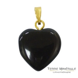 Pendentif Coeur Obsidienne Oeil Celeste 15 mn
