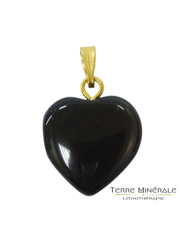 Pendentif Coeur Obsidienne Oeil Celeste 15 mn