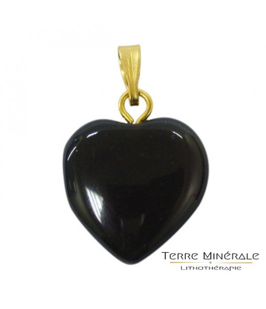 Pendentif Coeur Obsidienne Oeil Celeste 15 mn