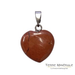 Pendentif coeur Jaspe Rouge 15 mm