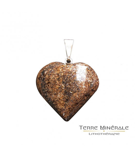 Pendentif coeur Bronzite 2 - 2.5 cm