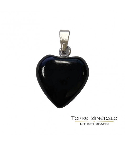 Pendentif cœur Onyx Noir 15 mn