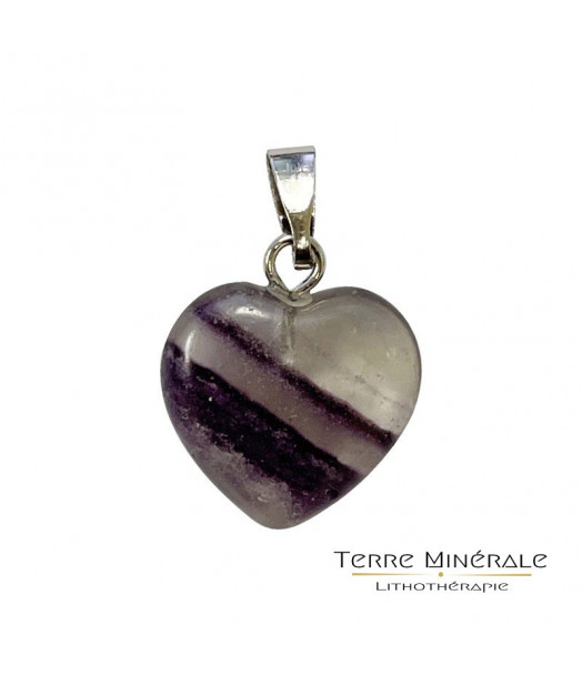 Pendentif coeur fluorine 15 mn