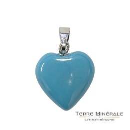 Pendentif coeur Howlite Turquoise 15 mn