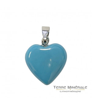 Pendentif coeur Howlite Turquoise 15 mn – BIJOUX FANTAISIE RIVOLET 69