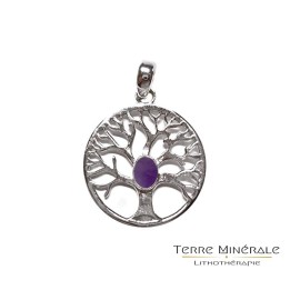 Pendentif arbre de vie Améthyste argent 0.925