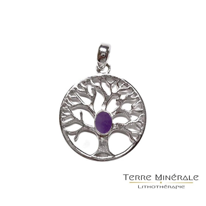 Pendentif arbre de vie Améthyste argent 0.925