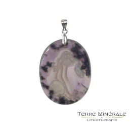 Pendentif Calcédoine Oval argent 0.925