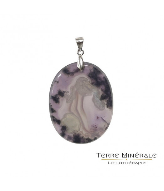 Pendentif Calcédoine Oval argent 0.925 Pendentif Calcédoine Oval argent 0.925