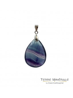 Pendentif Fluorite Multi Bélière Argent 0,925