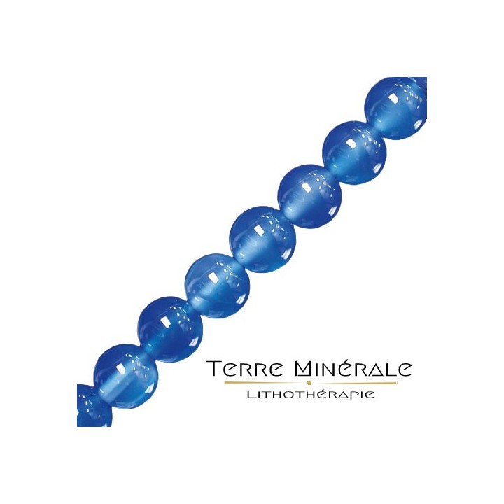 Collier Agate Bleue 6 mn