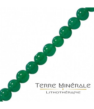 Collier Agate Verte 8 mn