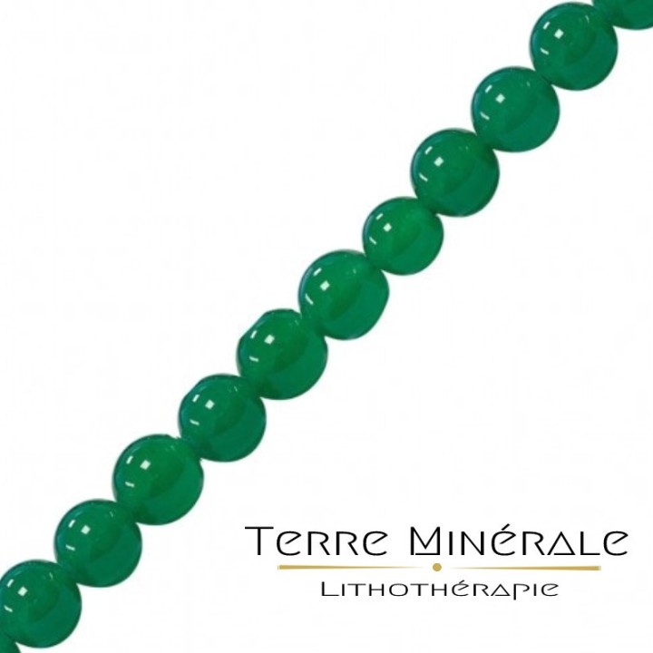 Collier Agate Verte 8 mn