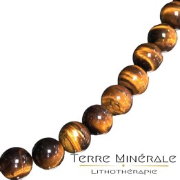 Collier Oeil de Tigre boules 8 mn