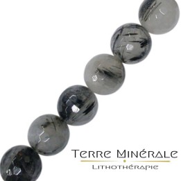 Collier Quartz à Tourmaline facetté 8 mm