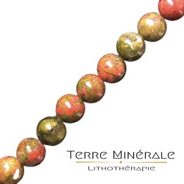 Collier Unakite boules 6 mn