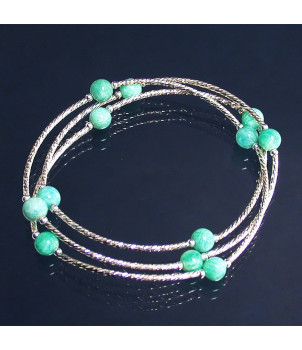 Bracelet 3 rangs Amazonite 6mm Argent 0.925 – BIJOUX FANTAISIE SAINT-GENIX-SUR-GUIERS 73