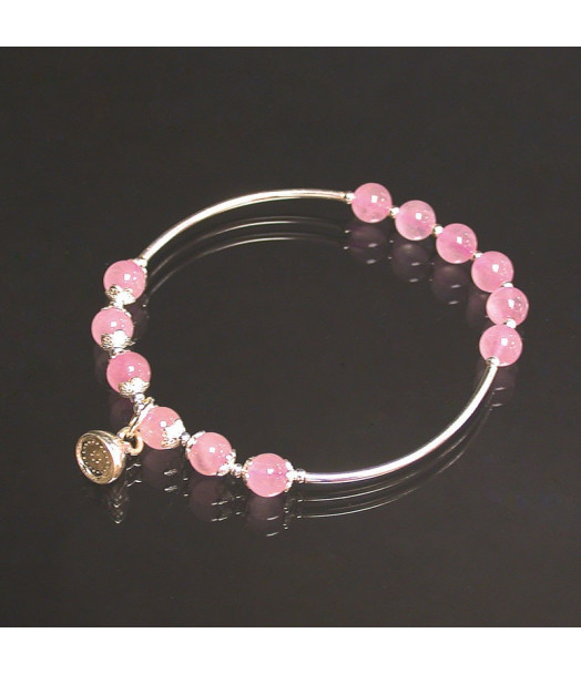 Bracelet Quartz Rose argent 0.925