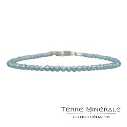 Bracelet Apatite facettée 2 mm argent 0.925