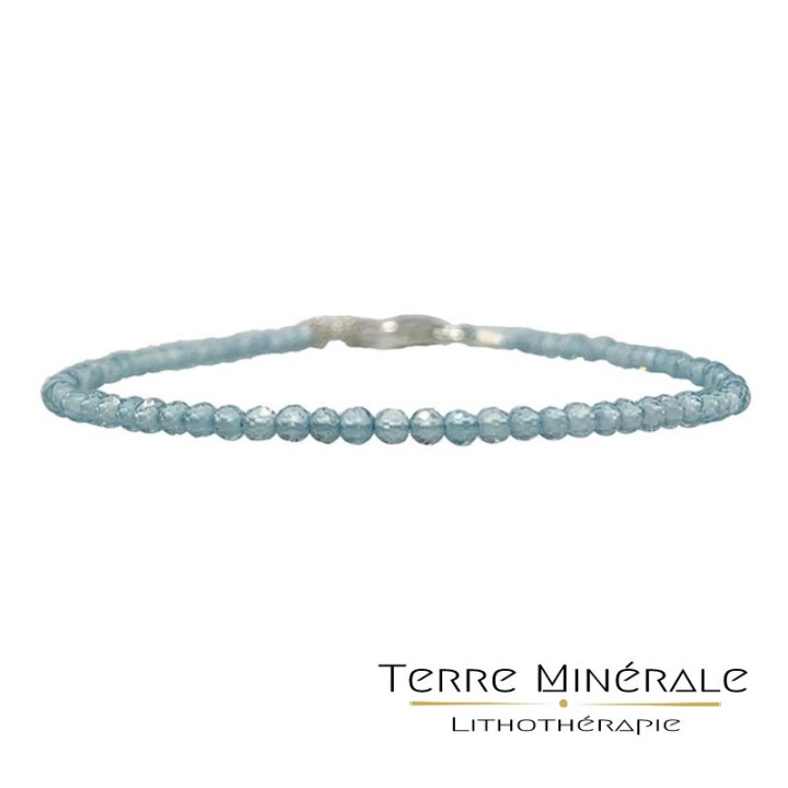 Bracelet Apatite facettée 2 mm argent 0.925