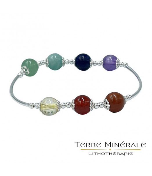 Bracelet 7 Chakras argent 0.925