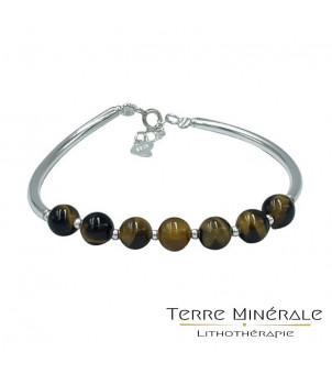 Bracelet Oeil de tigre 6mm Argent 0.925 sur élastique – BIJOUX FANTAISIE CISTERNES-LA-FORET 63
