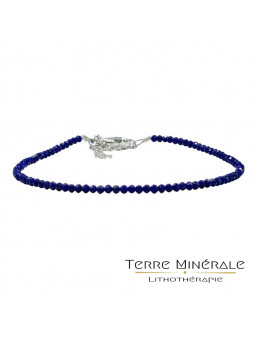 Bracelet Lapis facettée 2 mm argent 0.925