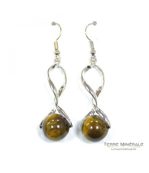 Boucles d'oreilles Oeil de Tigre